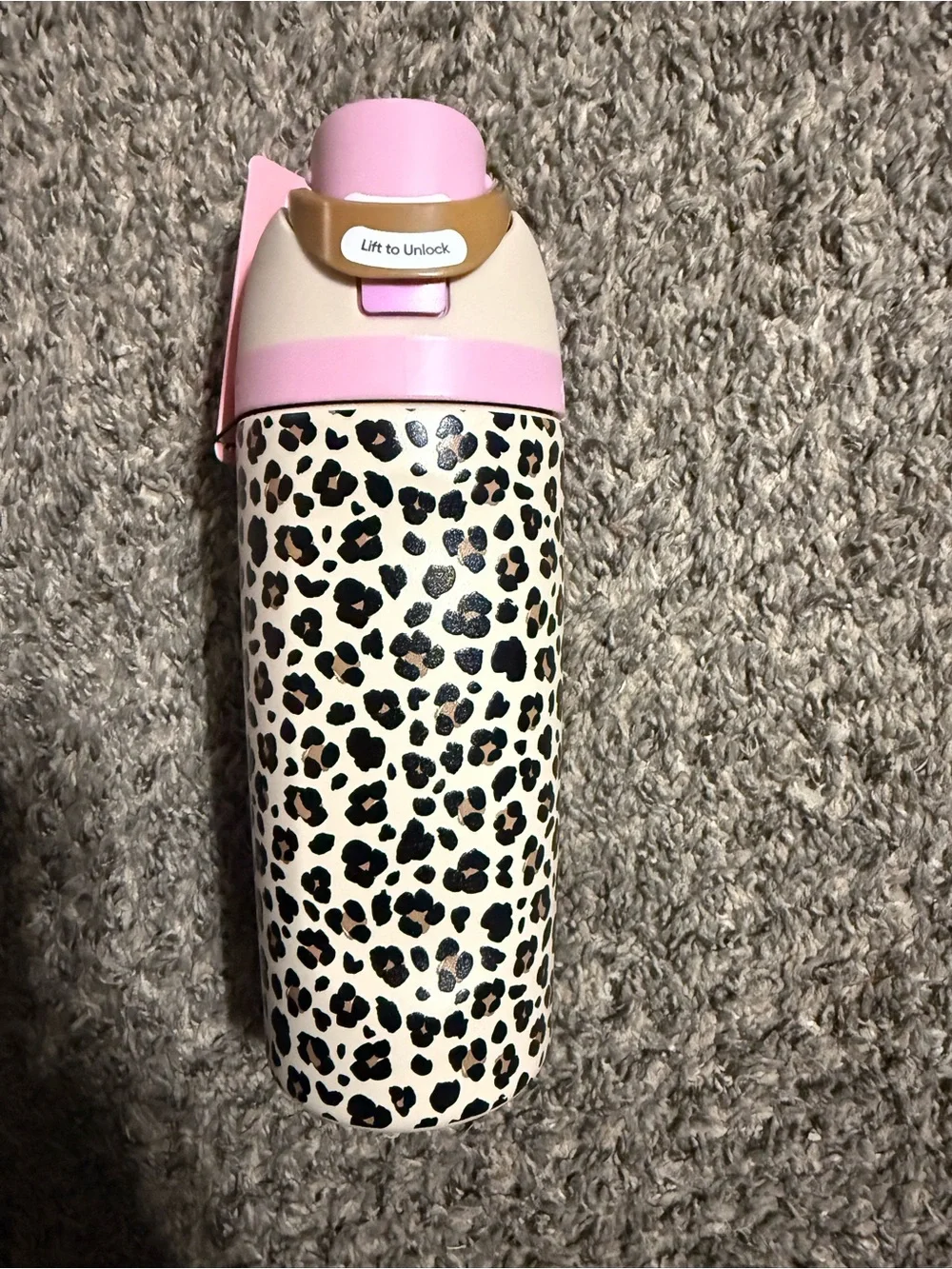 Owala x Cat & Jack - Wild One -Leopard Print Kids Water Bottle with Pink Accents